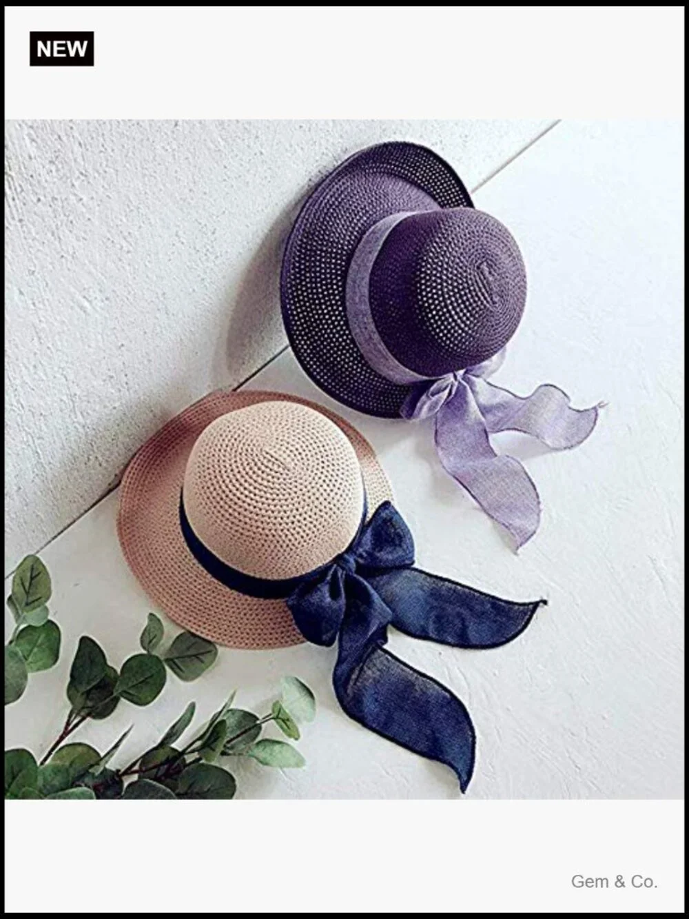 Wide Brim Sun Hat UPF 50+ Straw Floppy Beach Hat Foldable Packable